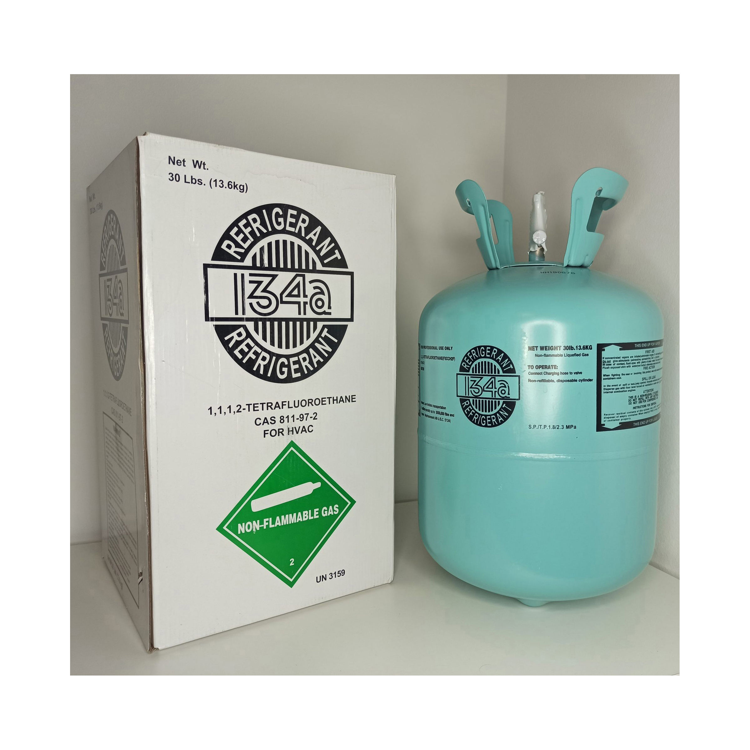 R134a Refrigerant Gas 99.9% Purity 13.6kg Cylinder Industrial Grade Air